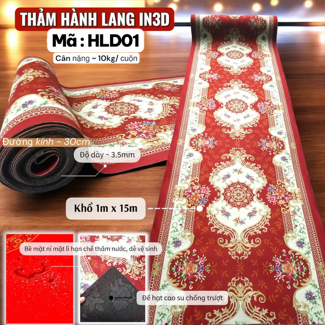 Thông Số Thảm Hành Lang In 3D HLD01