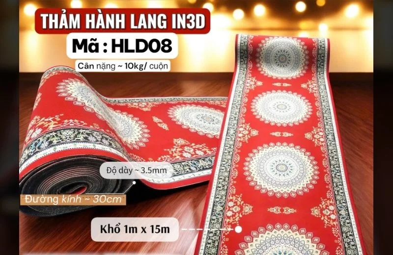 Chi tiết thảm hành lang in 3D HLD08